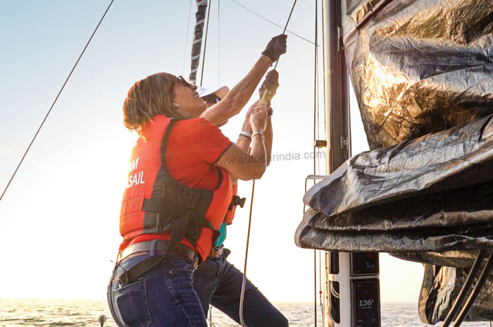 Green light, go: Porsche Taycan vs sailboat 