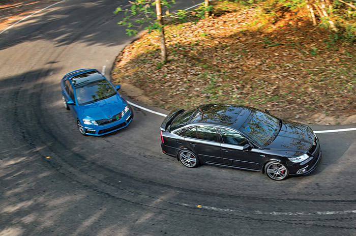 Three generations of modded Skoda vRS driven