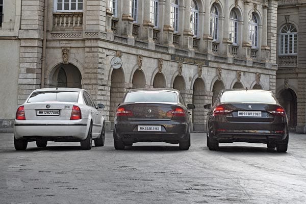 Three generations of the Skoda Superb
