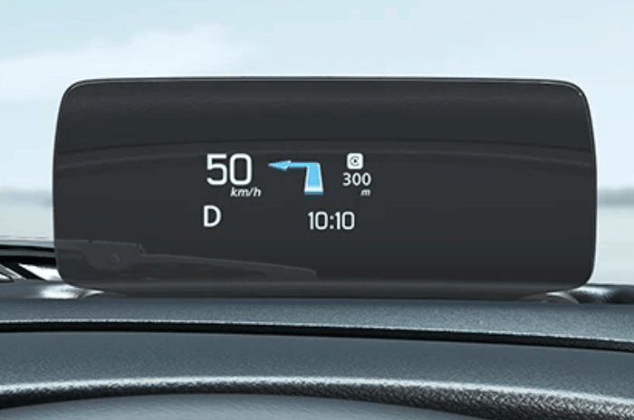 Maruti fronx heads up display