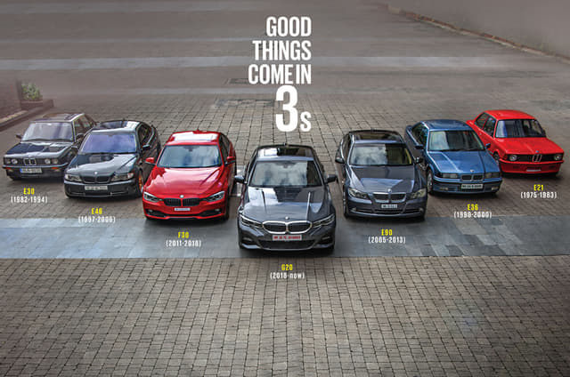 Seven generations of the BMW 3 Series