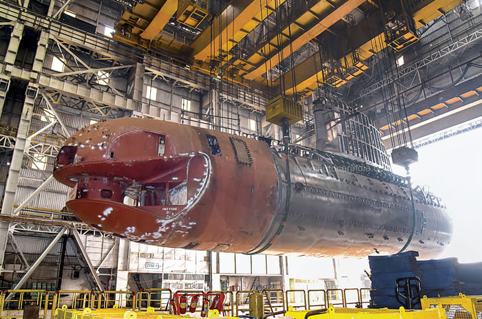 SUV vs Sub: Porsche Cayenne e-hybrid and Kalvari-class submarine