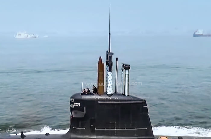 SUV vs Sub: Porsche Cayenne e-hybrid and Kalvari-class submarine