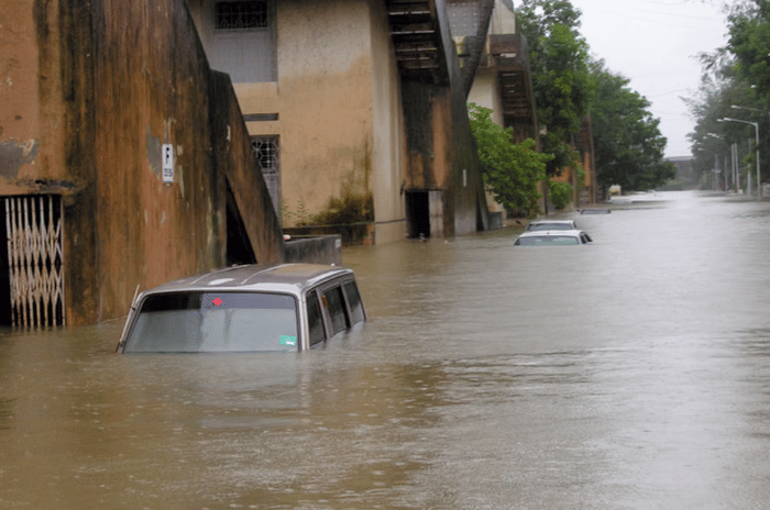 Cars in flood