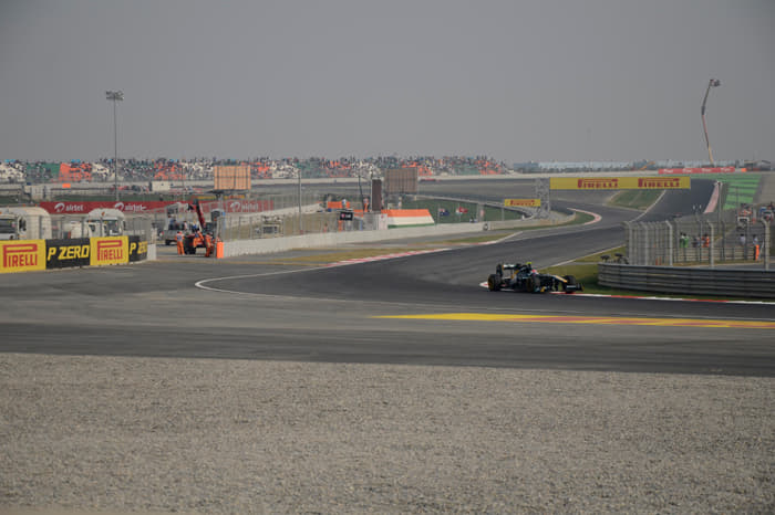 The Buddh International Circuit sports a lot of gradient changes, as visible through turns 4 and 5.