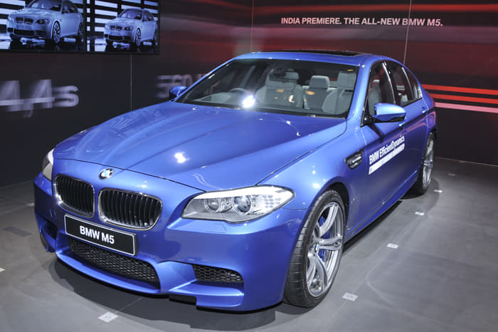 The BMW M5 features a twin-turbo, 4.4-litre V8 that offers 552bhp and 69.4kgm of max torque