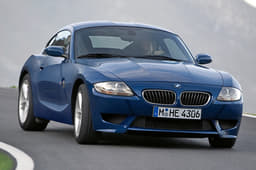 The BMW Z4 M Coupe (2006) encloses its two seats and a larger cargo area in a graceful fastback body that retains the unique BMW Z4 aesthetic character and the special BMW M details.