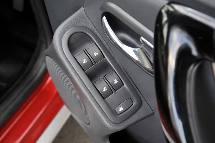 Unlike the Logan, the Duster's power window switches are located on the doors.
