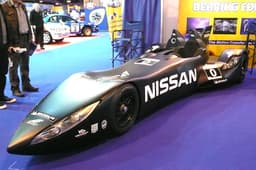 Showgoers could get up close and personal with novel Nissan Deltawing Le Mans car