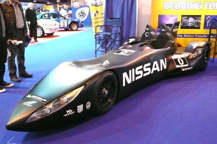 Showgoers could get up close and personal with novel Nissan Deltawing Le Mans car