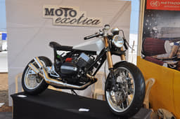 That's a Yamaha RD 350 that has the chassis, suspension and brakes to handle the power. 