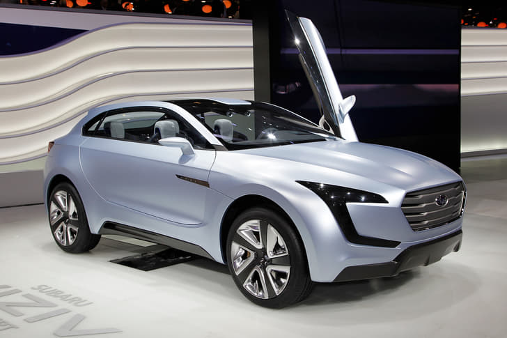 This is the Subaru Viziv concept. It hints at future design language and hybrid powertrain technology for the brand.