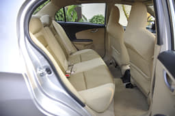 Rear seat cushioning is thicker than the Brio. Ample legroom as well. 