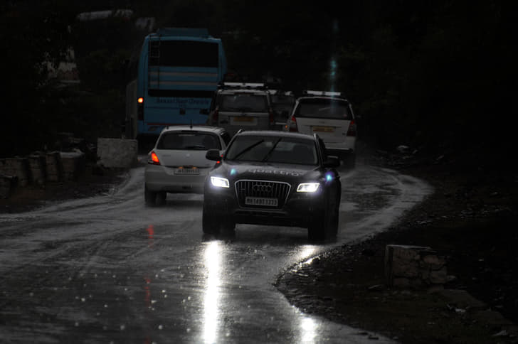 Hit by a lot of rain en route to Srinagar.