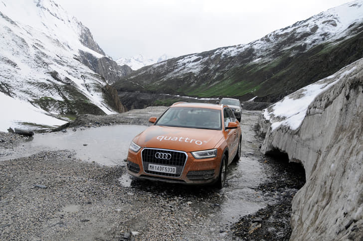 Audi's quattro system was put to the full test en route.