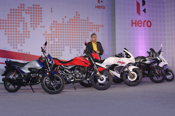 Hero MotoCorp MD and CEO Pawan Munjal unveiled the brand's 2014 lineup. 