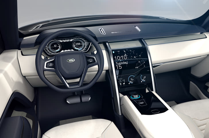 There are no indicator or light stalks. The turn signals and lighting functions are operated by gesture control.