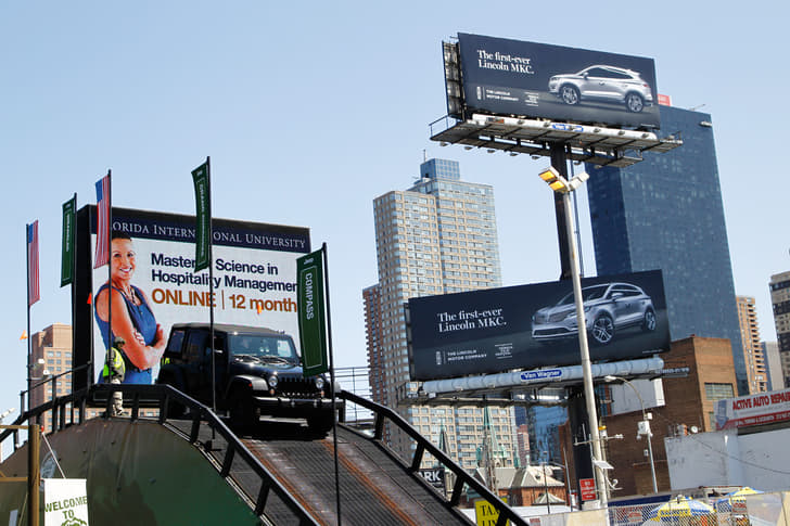 Jeep takes pride of place at the entrance to the New York motor show