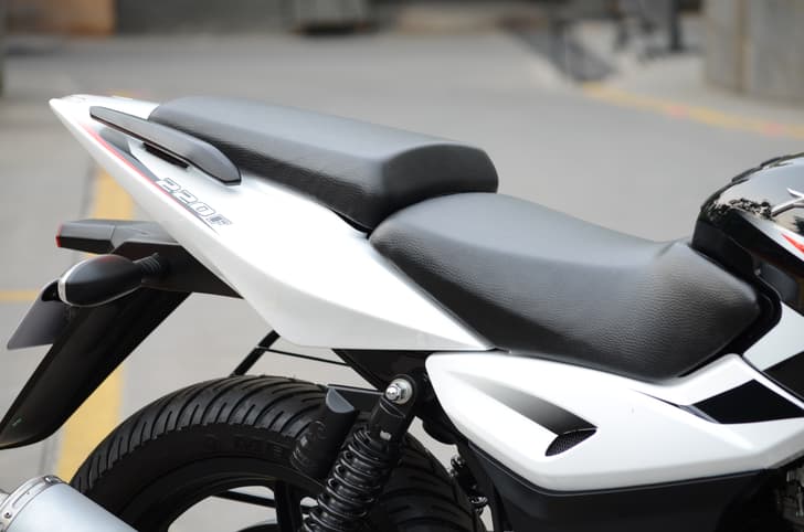 Split seats are on offer here for the rider and pillion.