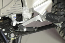  The five-speed gearbox shifts in the one-down four-up pattern. 