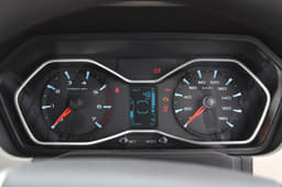 Instrument cluster looks great with metallic hexagonal surround.