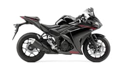 Yamaha YZF-R3 side profile in black.