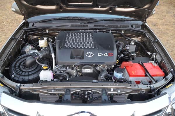 The Fortuner now comes with two diesel engine options, a 3.0-litre pictured) and a new 2.5-litre motor as well. 