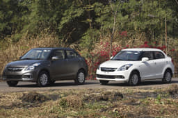 2015 Maruti Swift Dzire ZXi (Left) and the Swift Dzire VDi (Right). 