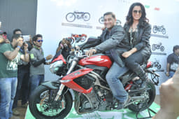 Shirish Kulkarni, MD, DSK MotoWheels unveils the five launch-ready Benelli motorcycles and announces their launch date - March 19, 2015. 