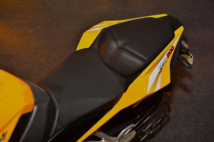 Broad tail section has a sporty split seating option.