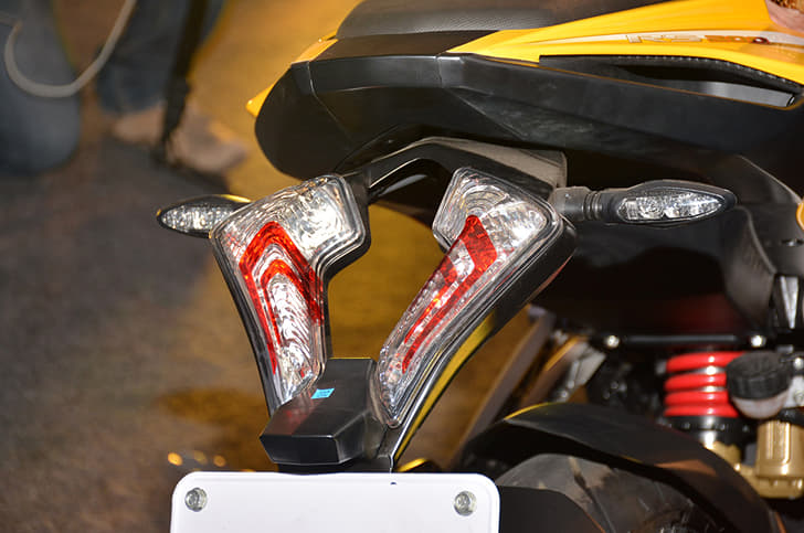 Rear LED tail-light has a peculiar design. 