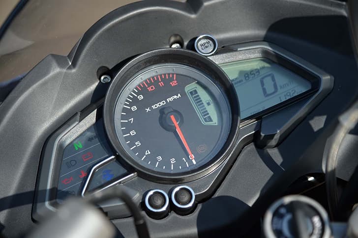 The instrument panel is broad and well laid out.