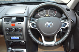 The steering wheel with mounted audio controls and control stalks are now same as the Zest and the Bolt. 
