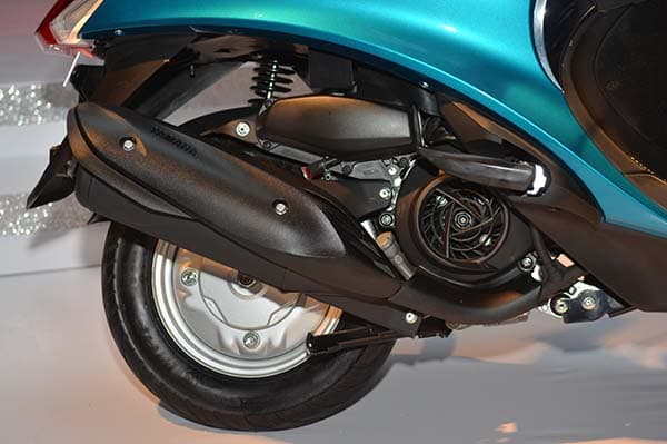 The Fascino uses a monoshock rear suspension.