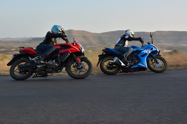 We just stepped off Bajaj’s AS 150 and Suzuki’s Gixxer SF, after testing the two to find out which is best suited for India.
