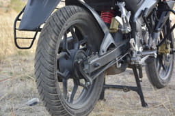 Bajaj has neatly tucked away the Pulsar AS 150’s silencer under its engine.