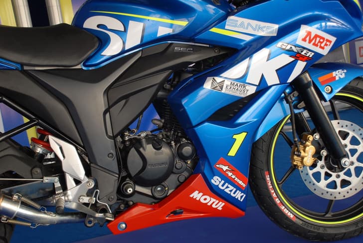 Powering the Suzuki Gixxer at the race series is a 155cc, air-cooled and carburetted engine.