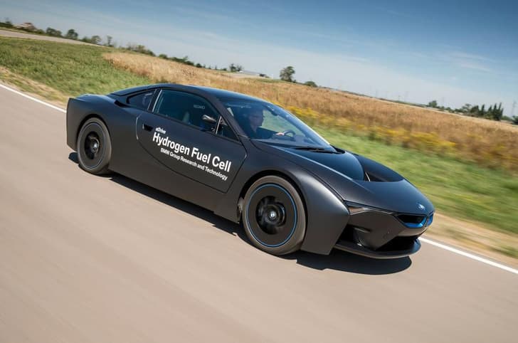 BMW's hydrogen fuel cell-powered i8 research vehicle photo gallery