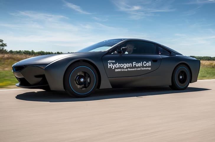 BMW's hydrogen fuel cell-powered i8 research vehicle photo gallery