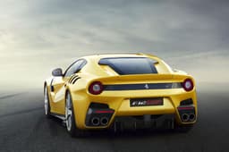 Ferrari F12 TDF rear three-quarters left view.