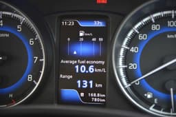 The multi-information display comes equipped with a multitude of functions including real time fuel economy, average speed, range and a unique power and torque meter.