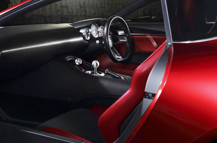 Mazda RX Vision Concept interior left hand side view.