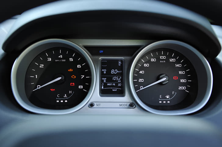 The instrument cluster gets a silver shroud.