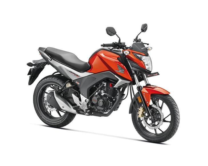 Honda CB Hornet 160R right hand side front three-quarters view.