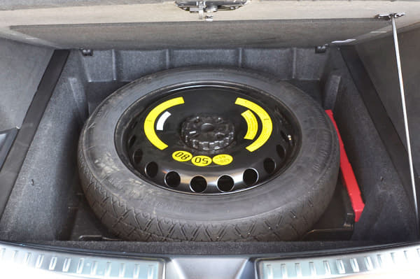 The GLE coupe comes equipped with a space saver.