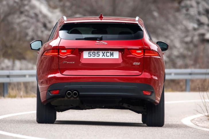 The design cues borrowed from the F-Type are instantly recognisable from the tail-lamps to the roofline.