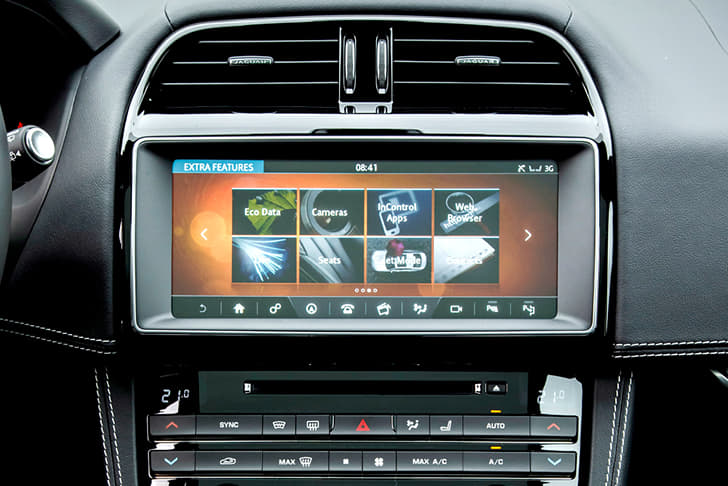 Jaguar InControl Touch infotainment system is standard equipment.