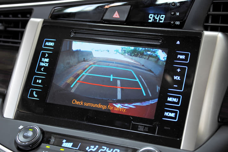 – You get rear parking sensors and a rear-view camera. Three airbags are standard on all Innovas, while Z trim cars get seven!