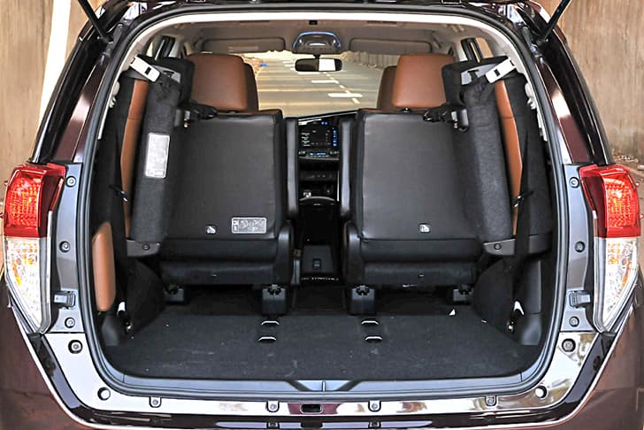 Split, flip down and fold away the third row, however, and storage room is more than ample.