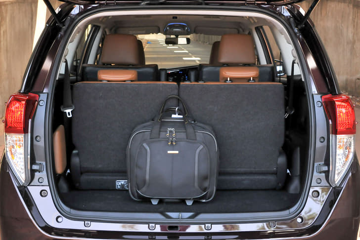 Even with all rows in place, you can get one big suitcase into the boot.